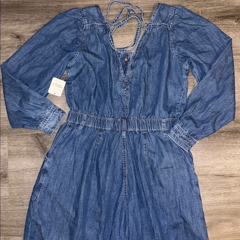 Free people we the free Clara Denim Jumpsuit